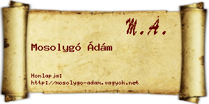 Mosolygó Ádám névjegykártya